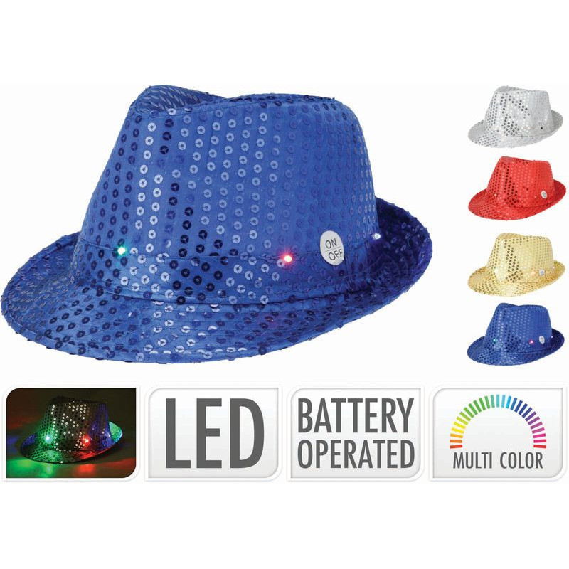 Chapeau pailleté à LED