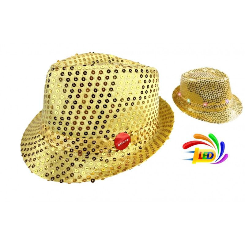 Chapeau sequin clignotant or