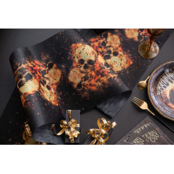 Chemin de table skull noir