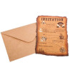 8 Invitations pirate kraft