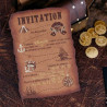 8 Invitations pirate kraft