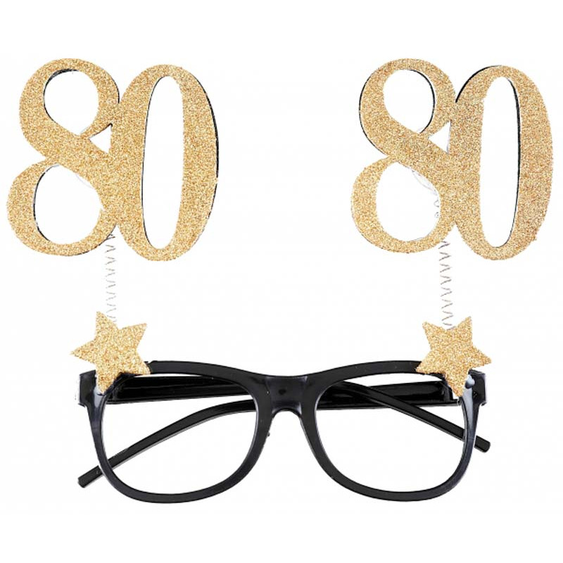 Lunettes pailletées or 80 ans