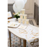 Chemin de table blanc et or 70 ans