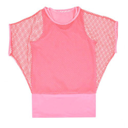 TOP EN RESILLE ROSE FLUO