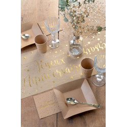 Chemin de table Joyeux Anniversaire métallisé 3m kraft