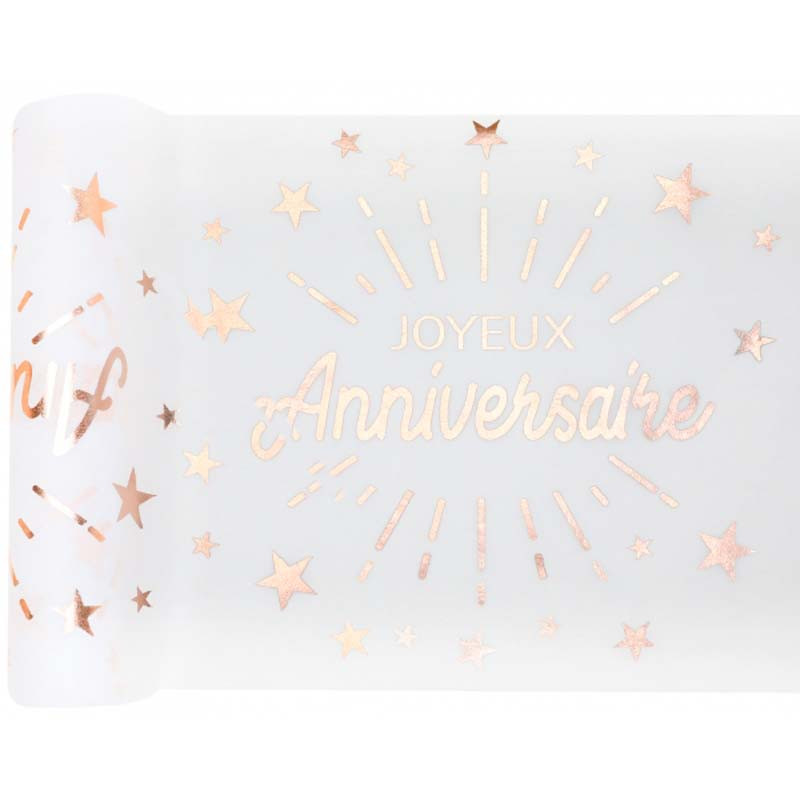 Chemin de table Anniversaire Etincelant 5m rose gold