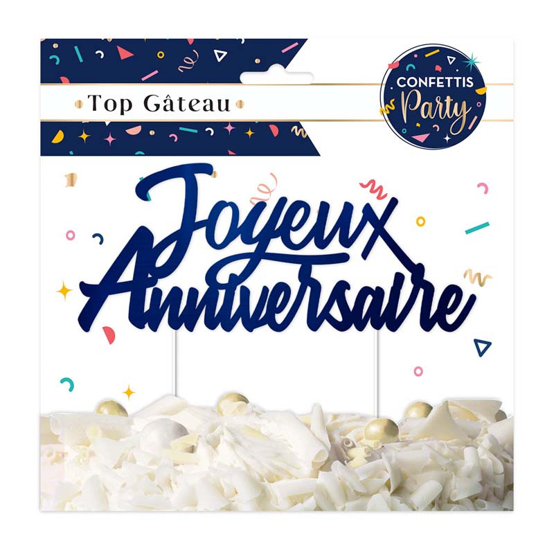 Top gâteau confettis party