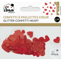 50 confettis pailletés coeur