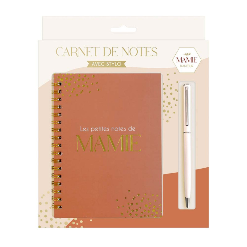 Carnet de notes stylo mamie